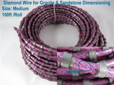 Diamond Wire for Granite & Sandstone, Block Squaring (100 Ft.)